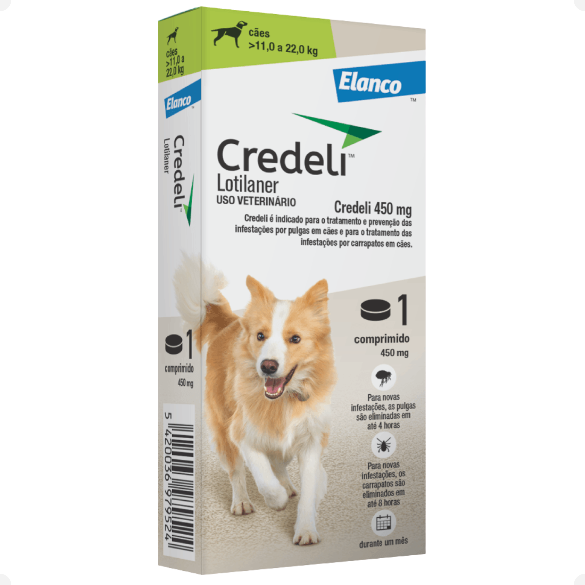Credeli 450mg – 11kg a 22kg (1 comprimido)