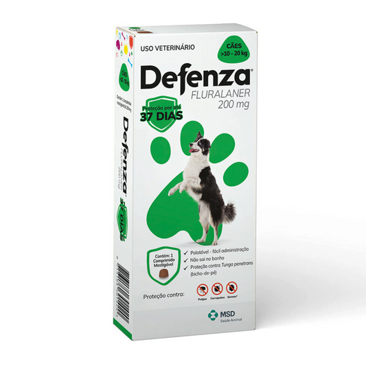 Antiparasitário MSD Defenza 200mg - Cães de 10kg a 20kg