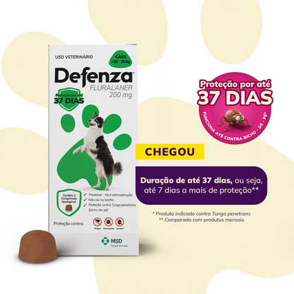 Antiparasitário MSD Defenza 200mg - Cães de 10kg a 20kg