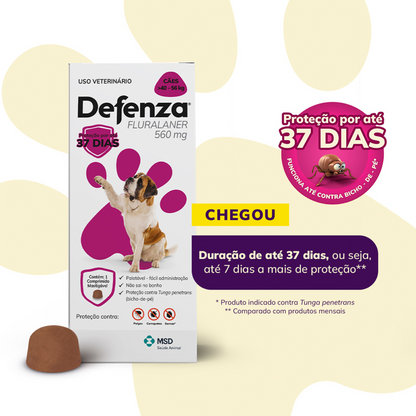 Antiparasitário MSD Defenza 560mg - Cães de 40kg a 56kg