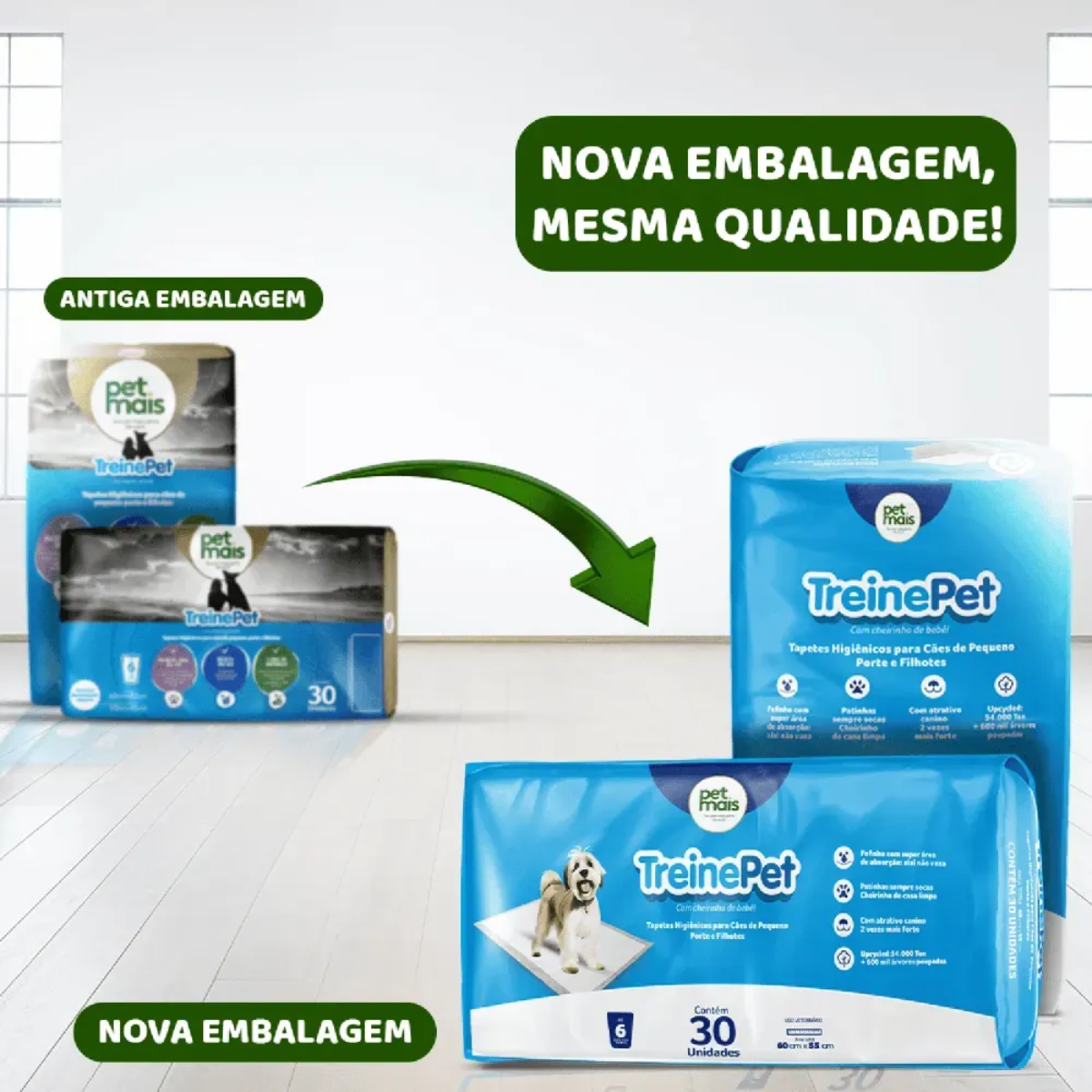 PETMAIS Tapete Higiênico TreinePet 60x55cm - 30 unidades