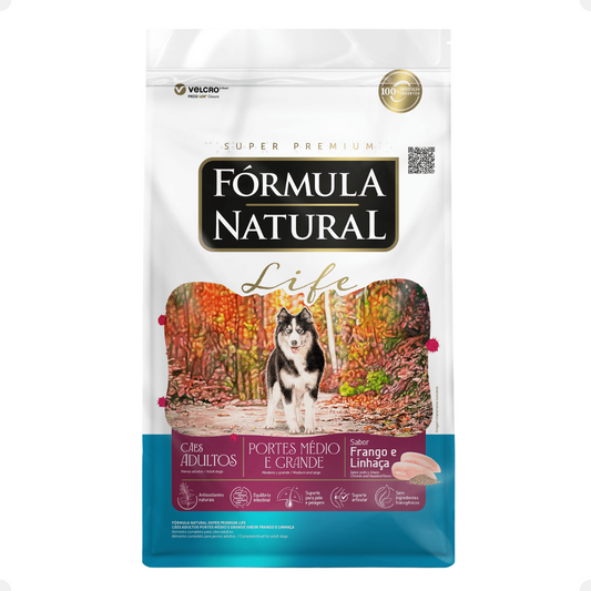 Ração Fórmula Natural Life Cães Adultos Médio e Grande Porte – 15kg