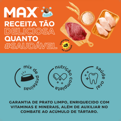 Ração Max Carne e Frango para Cães Adultos Médio e Grande Porte – 15kg