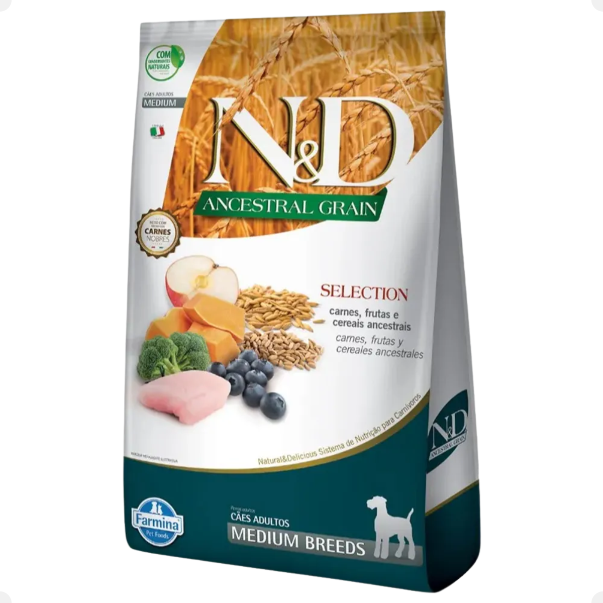Ração N&D Ancestral Grain Cães Adultos Raças Médias – 15kg