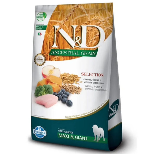 Ração N&D Ancestral Grain Cães Adultos Raças Grandes – 15kg