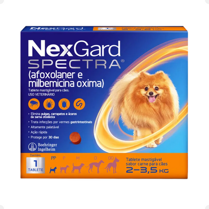 NexGard Spectra para Cães de 2,0 a 3,5kg - 1 comprimido