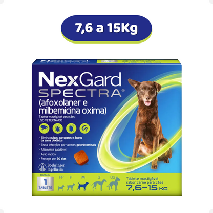NexGard Spectra para Cães de 7,6 a 15kg – 1 Comprimido