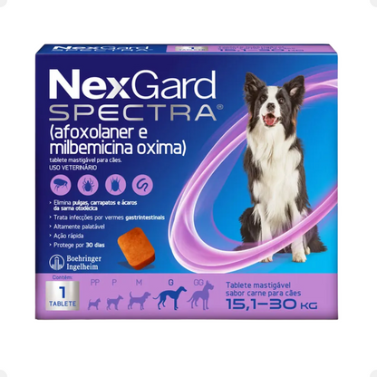 NexGard Spectra para Cães de 15,1 a 30kg – 1 Comprimido