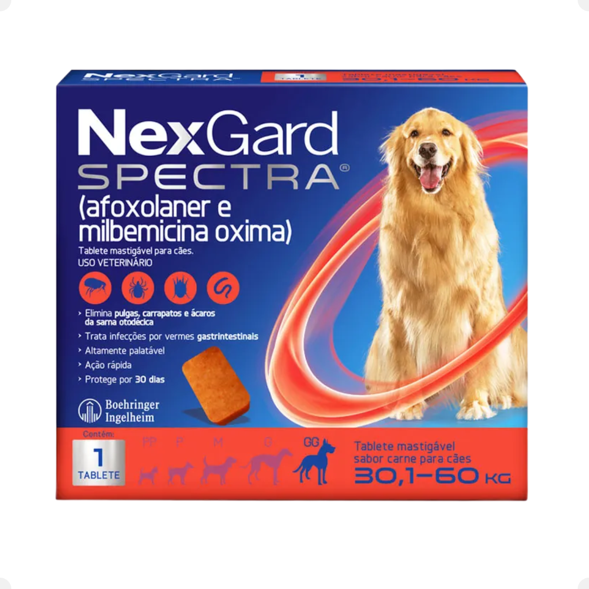 NexGard Spectra para Cães de 30,1 a 60kg – 1 Comprimido