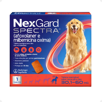 NexGard Spectra para Cães de 30,1 a 60kg – 1 Comprimido