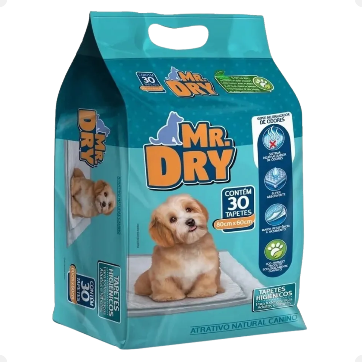 Tapete Higiênico Mr Dry 80x60cm – 30 Unidades