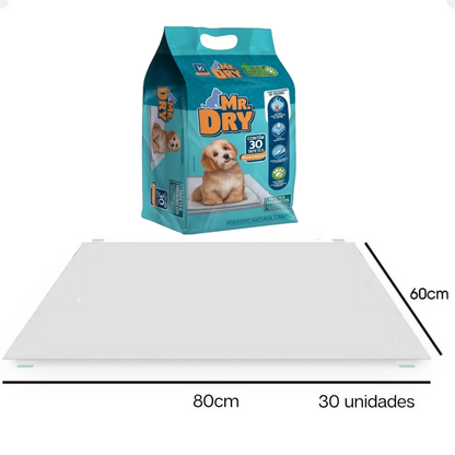 Tapete Higiênico Mr Dry 80x60cm – 30 Unidades