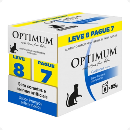 Sachê Optimum Frango para Gatos Castrados – 85g (Leve 8, Pague 7)