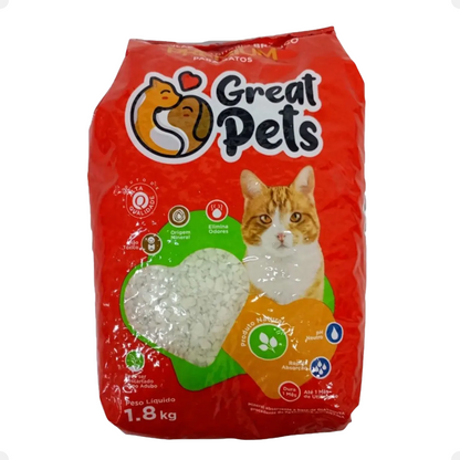 GREAT PETS AREIA HIGIÊNICA BRANCA DIATOMITA 1,8KG