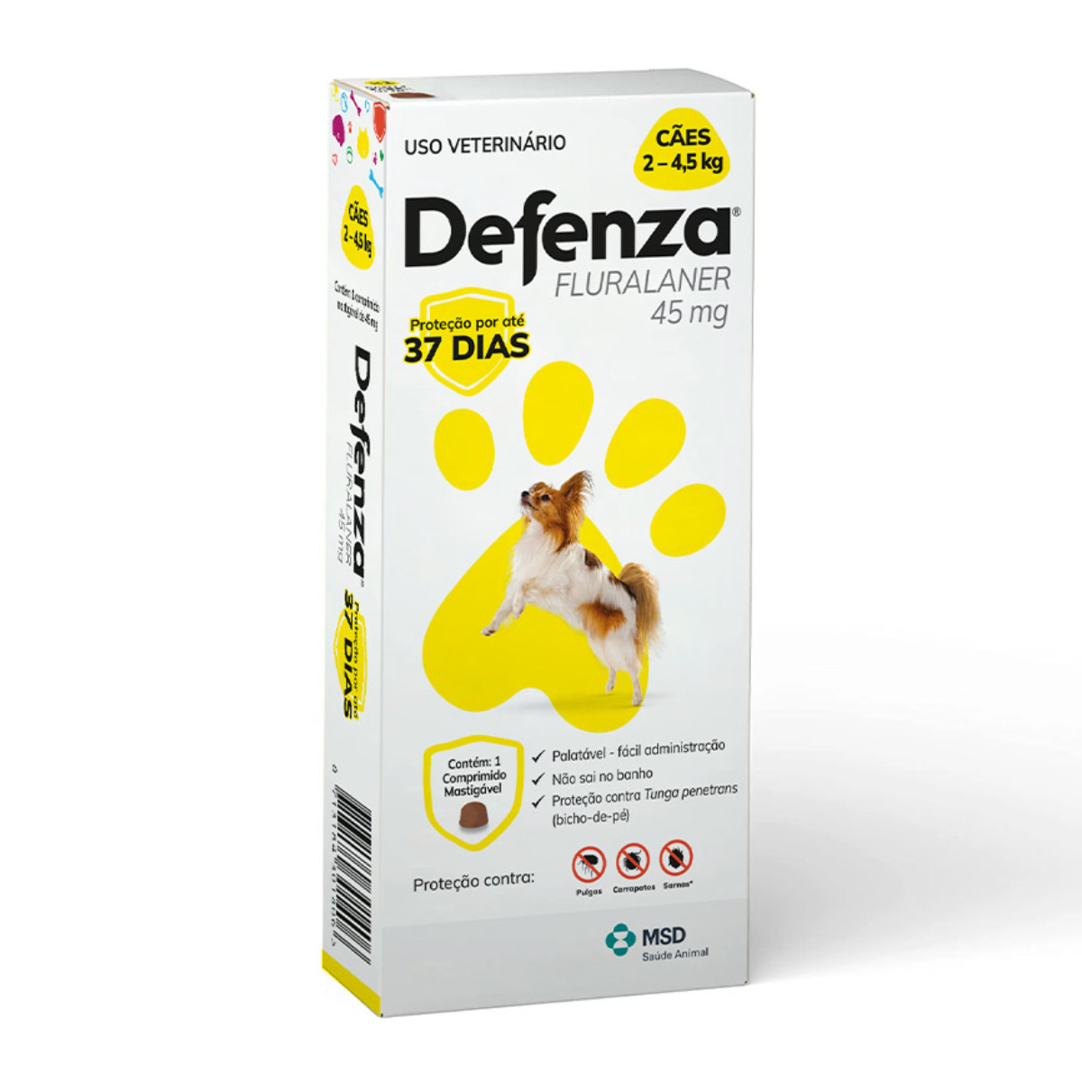 Antiparasitário MSD Defenza 45mg - Cães de 2 a 4,5 kg